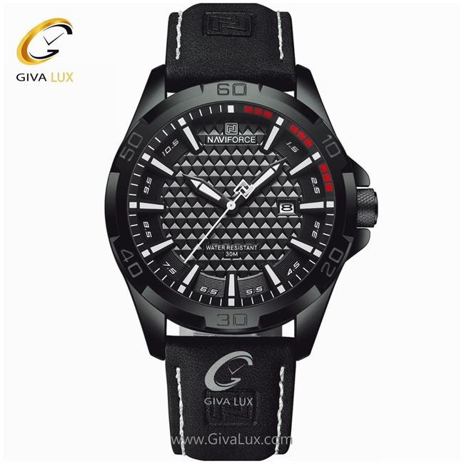 ساعت مچی اورجینال مردانه ناوی فورس|Naviforce|نوی فورس|نیوی فورس مشکی | مشکی| مشکی| کد رفرنس NF8023